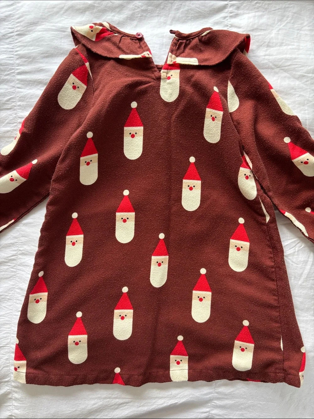 Santa Print Long Sleeve Nightgown